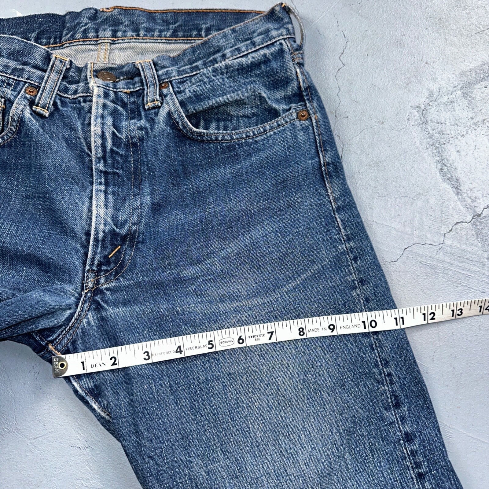 Vintage LEVIS 505 Jeans Big E 1960s Denim 28x28 USA 60s 501 502 Talon Zipper