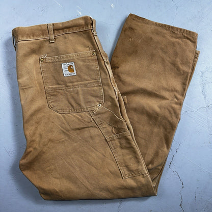 Carhartt 1989 VTG Double Knee Carpenter 80s Pants USA B01 Brown 42x32 Act 40x30