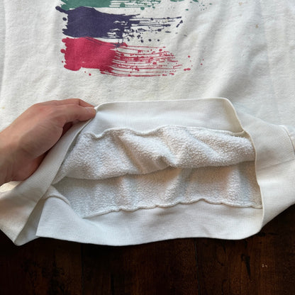 VTG Anaheim Crewneck Sweatshirt 1980s Post Op Hospital Paint Splatter Graphic