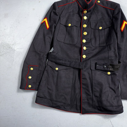VTG Authentic WWII Paramarine United States Marine Corp Dress Blue Jacket USMC