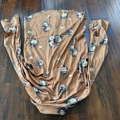 VTG 80s Karman Plaid Shirt Mens Extra Long Tail Pearl Snap Button Up Poly