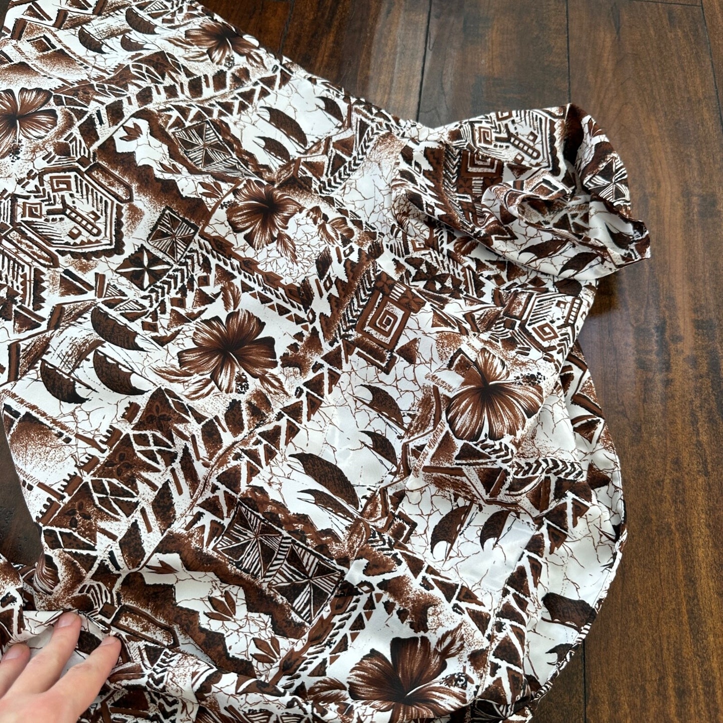 Hawaii Nei Honolulu Vintage 60s Mens L White Short Sleeve Button Down Shirt