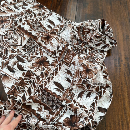 Hawaii Nei Honolulu Vintage 60s Mens L White Short Sleeve Button Down Shirt