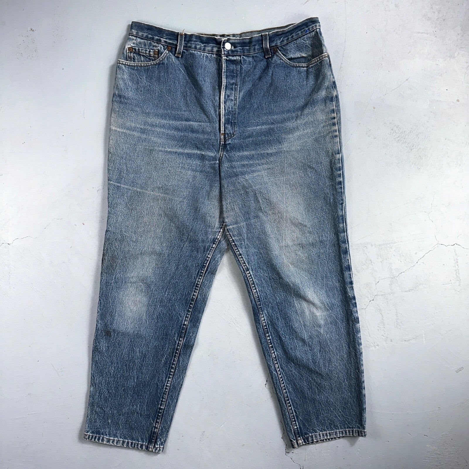 Vintage Womens Levis 29501 0115 Med Wash High Rise 501 Mom Jeans USA 38x28