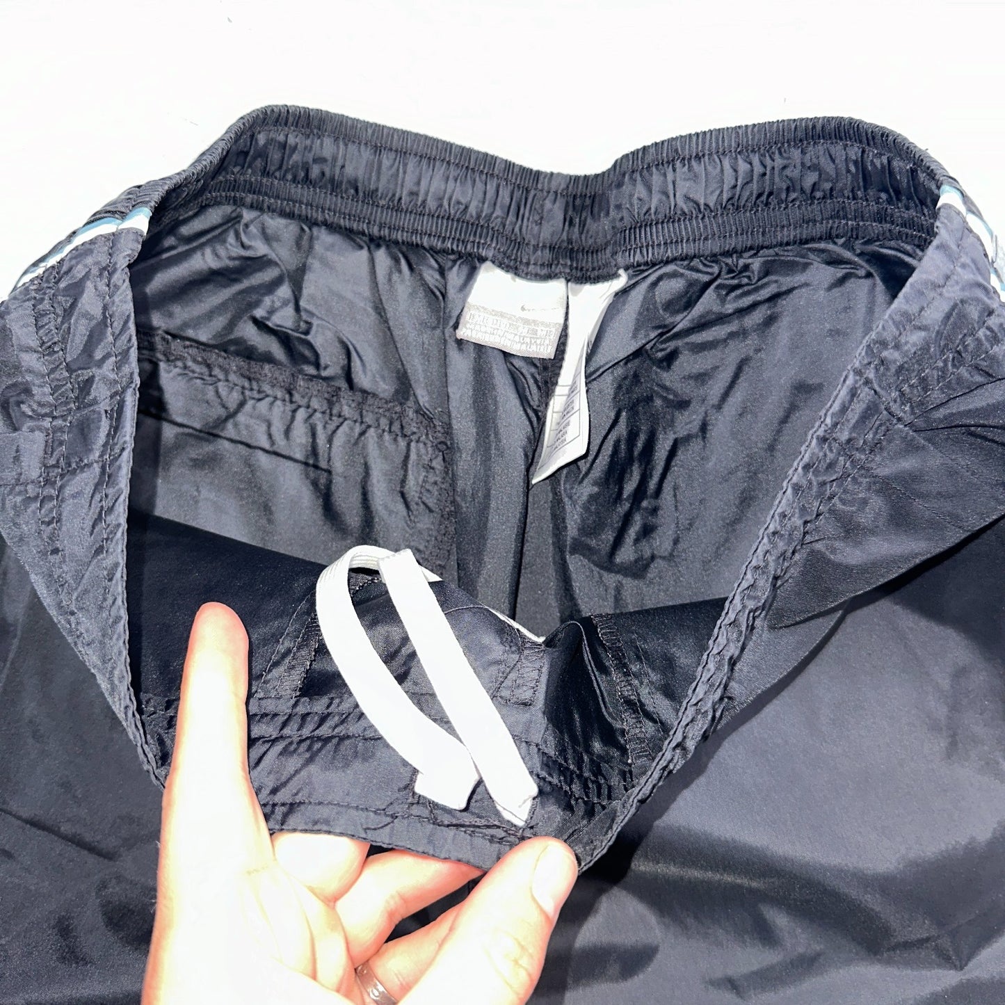 Nike VTG Y2K Windbreaker Track Pants Ankle Zip Unlined Black 1990s Essential