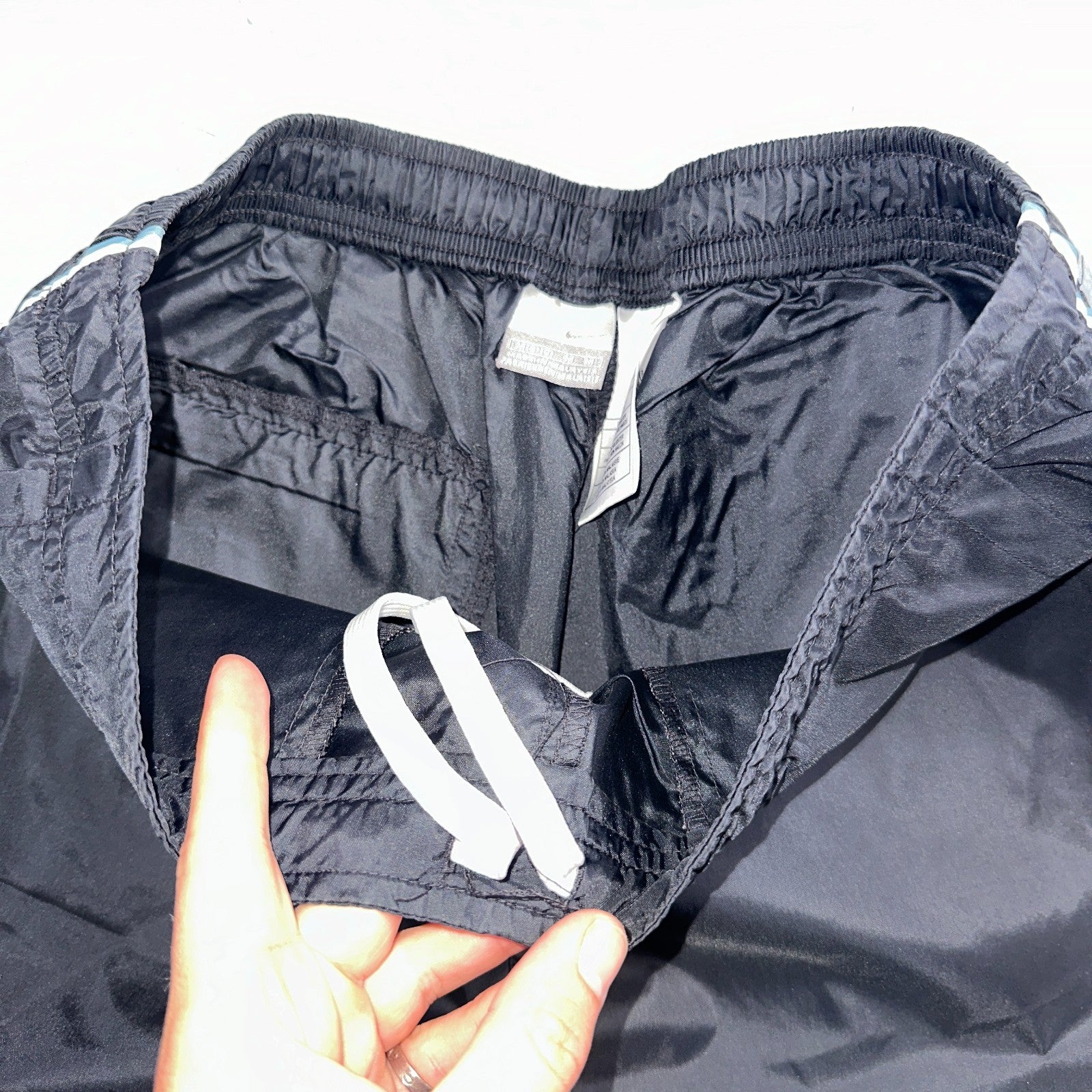 Nike VTG Y2K Windbreaker Track Pants Ankle Zip Unlined Black 1990s Essential