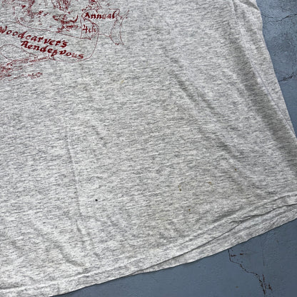 Wood Carvers VTG T Shirt Hot Girl Anime Cartoon Funny Humor Work Hard XL