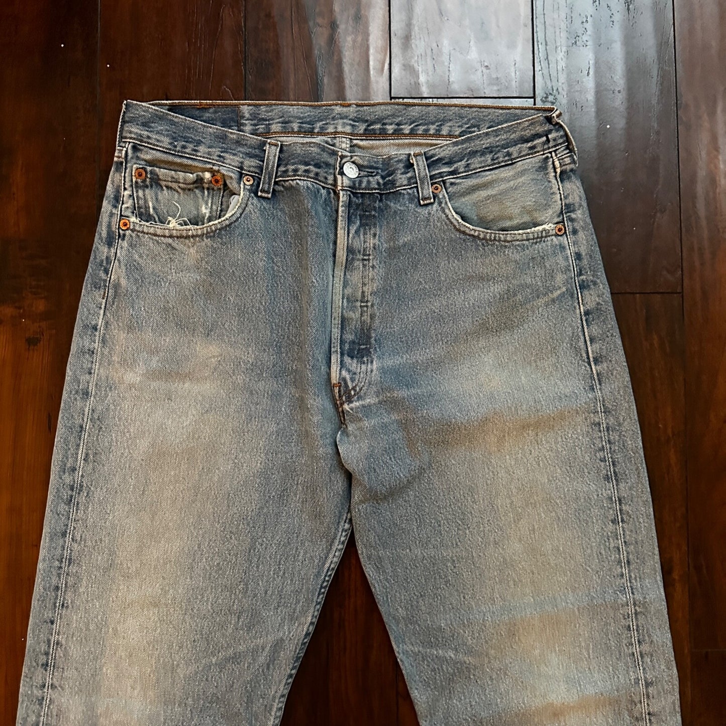 Levis 501 Vintage Y2K Straight Leg XX 2000s Jeans 36x34 Light Wash Act 33x33