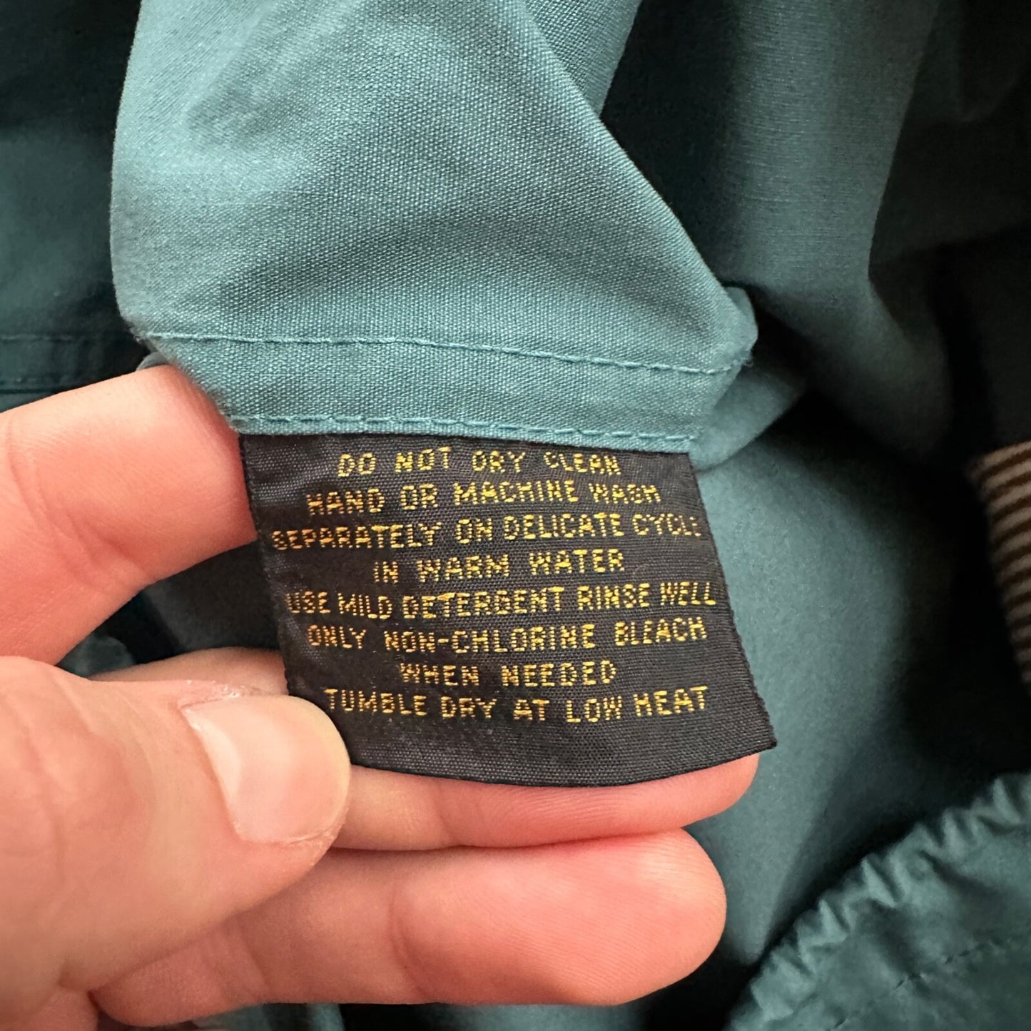 VTG Eddie Bauer Vest Mens M Green Blue Canvas Unlined Basic Cool Safari