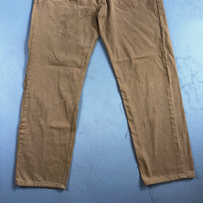 Levis 501 Vintage 90s USA XX Straight Leg Jeans Khaki Brown Wash 42x32 Act 40x32