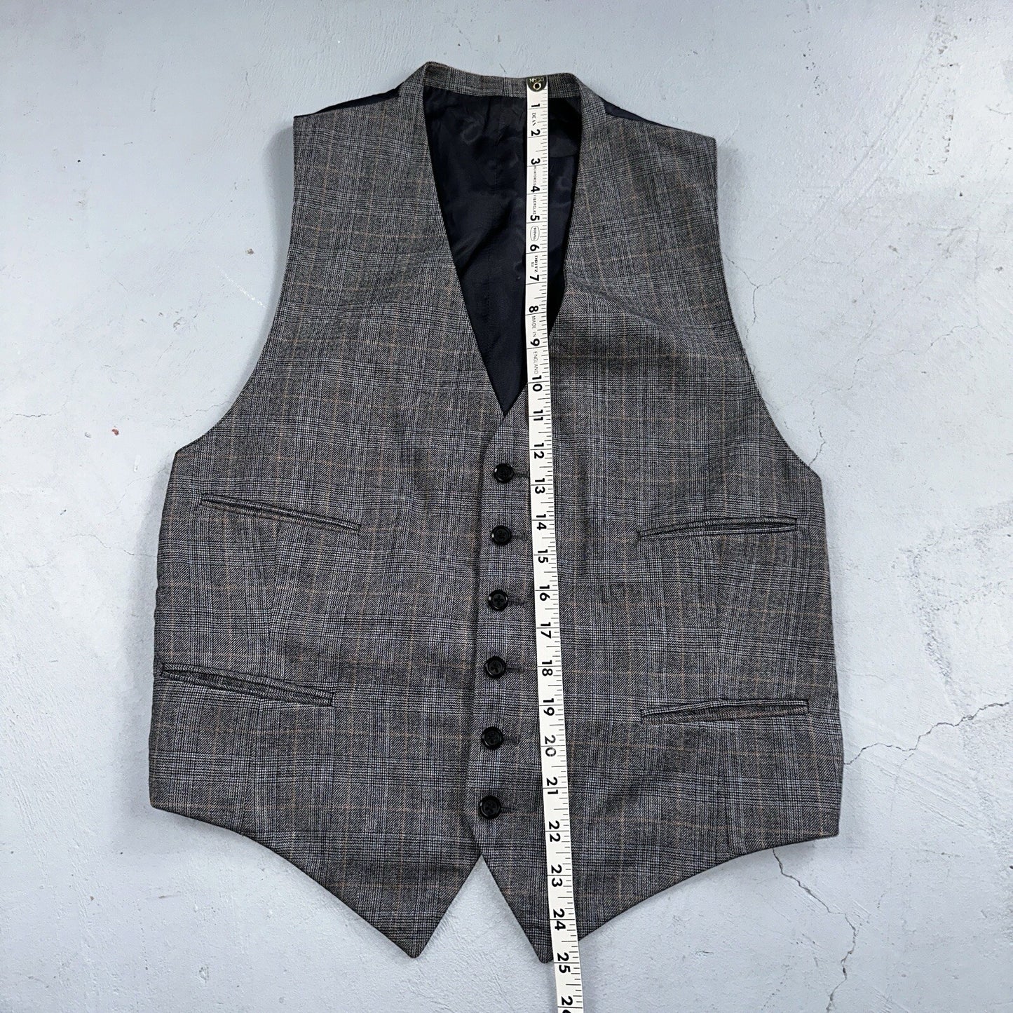 VTG Mens 3 PC Suit 42 Jacket Coat Pants Vest Plaid Rockabilly 70s 1970s Brown