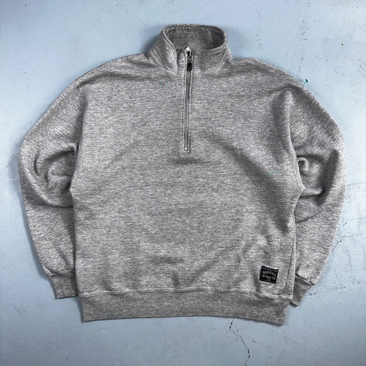 Russell Athletic USA L Sweatshirt 90s VTG Crewneck Gray Basic Blank Quarter Zip