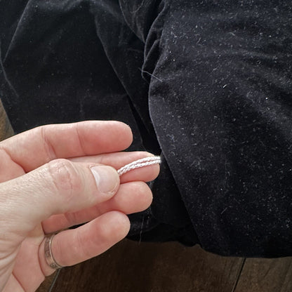 Vintage Sarah Kent Girls Victorian Style Dress Rare Black Pearls White Velour