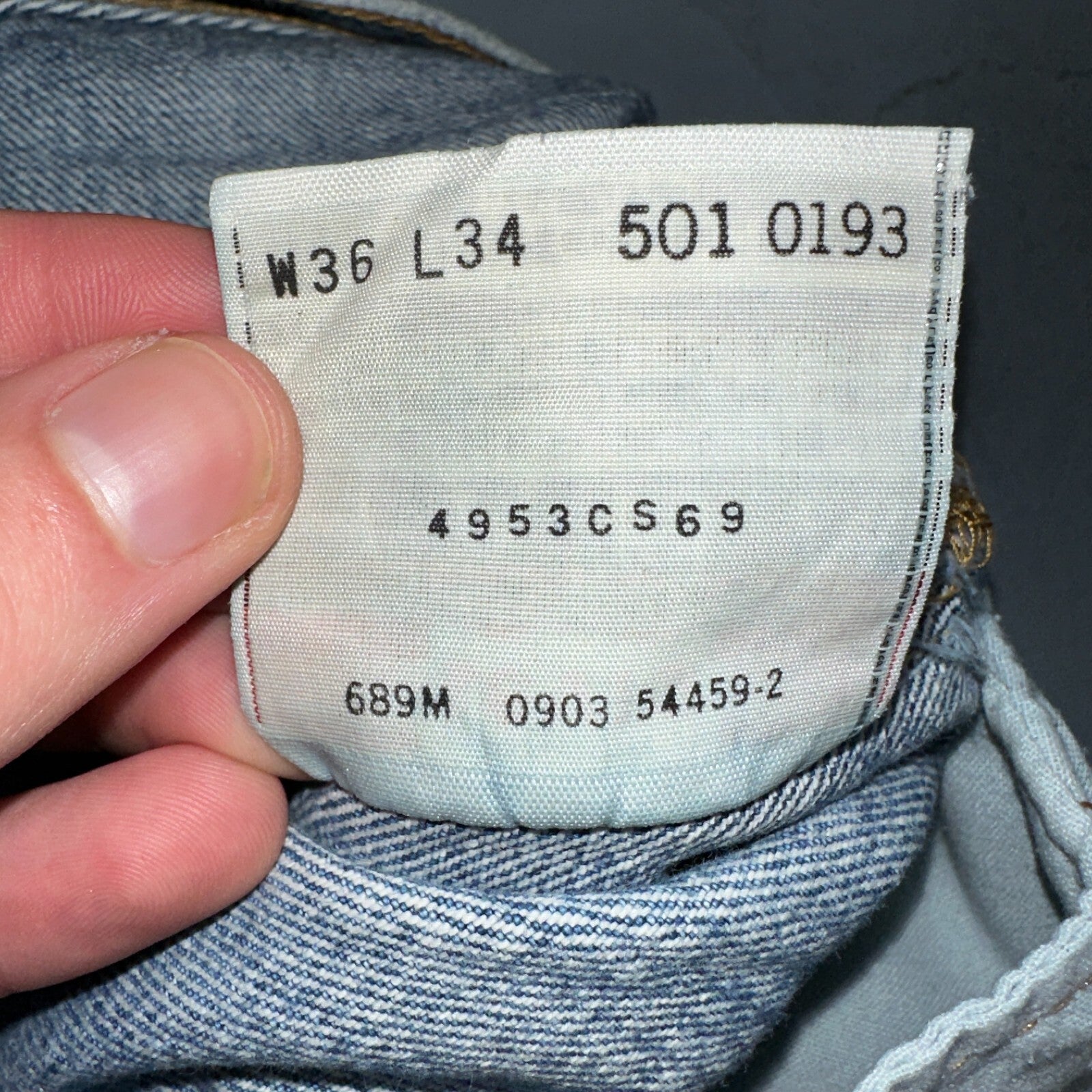 Levis 501 Vintage 90s XX Straight Leg Jeans Y2K Med Wash 36x34 Act 34x33