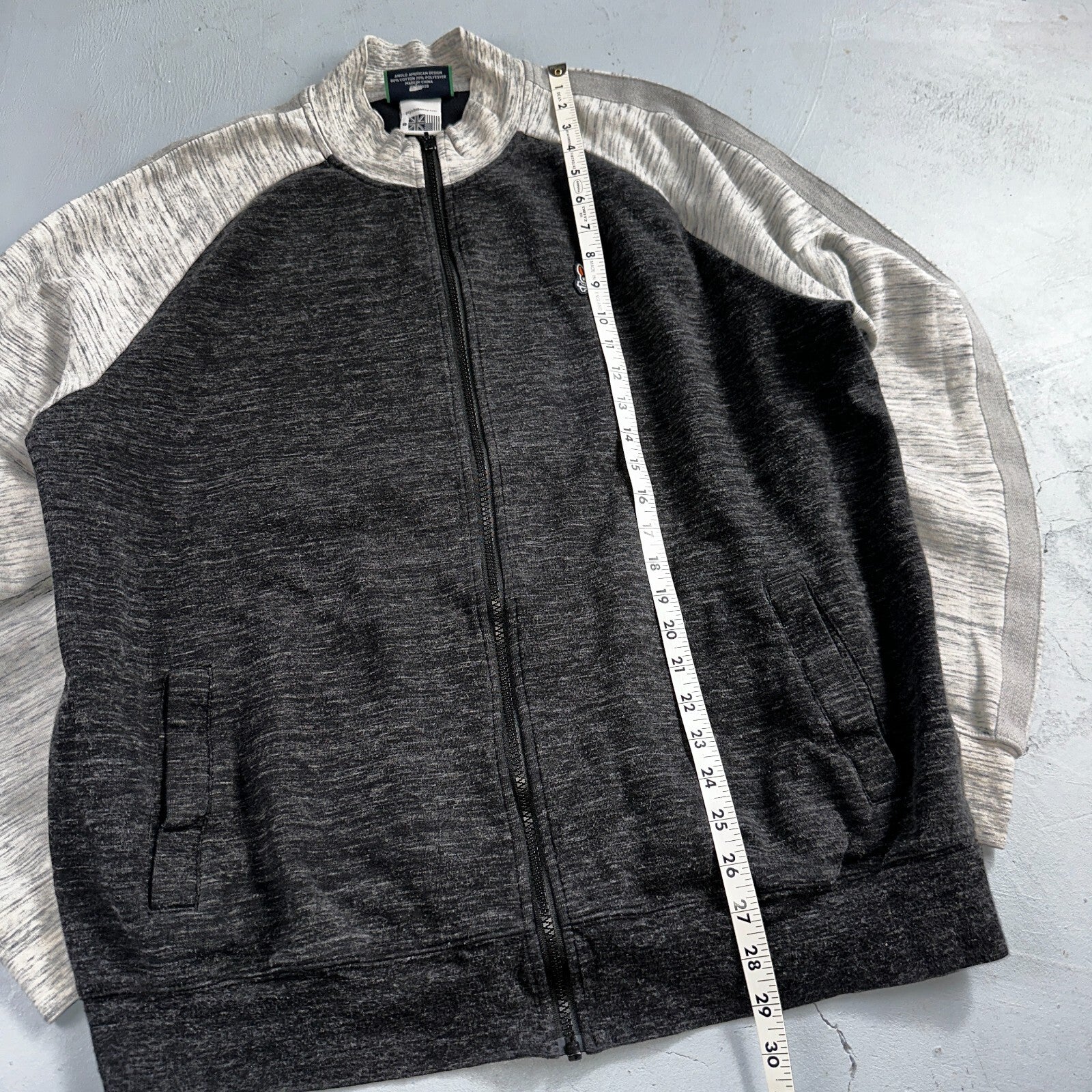 Psycho Bunny Jacket Mens 8 Black & Gray Full Zip Casual Logo Sweater