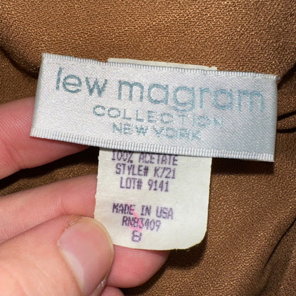 Lew Magram 2 Piece Collection New York Blazer Jacket Rust VTG 80s Sz 8 Pants