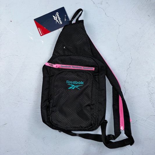 REEBOK Cosmos Crossbody Sling Bag Back Pack Black Pink Lightweight NWT