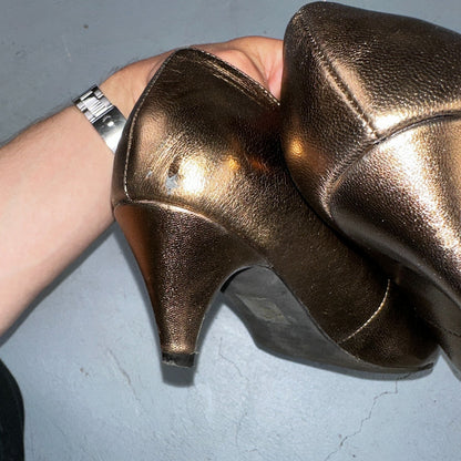 Jeffrey Campbell Women’s 10 Prima Gold Mary Jane Ballet Small Heel Cute