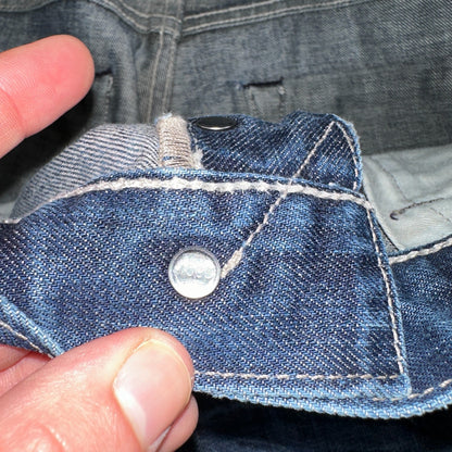 Levis 501 Y2K XX Straight Leg Jeans Blue VTG Whiskers Wash 36x32 Act 36x30