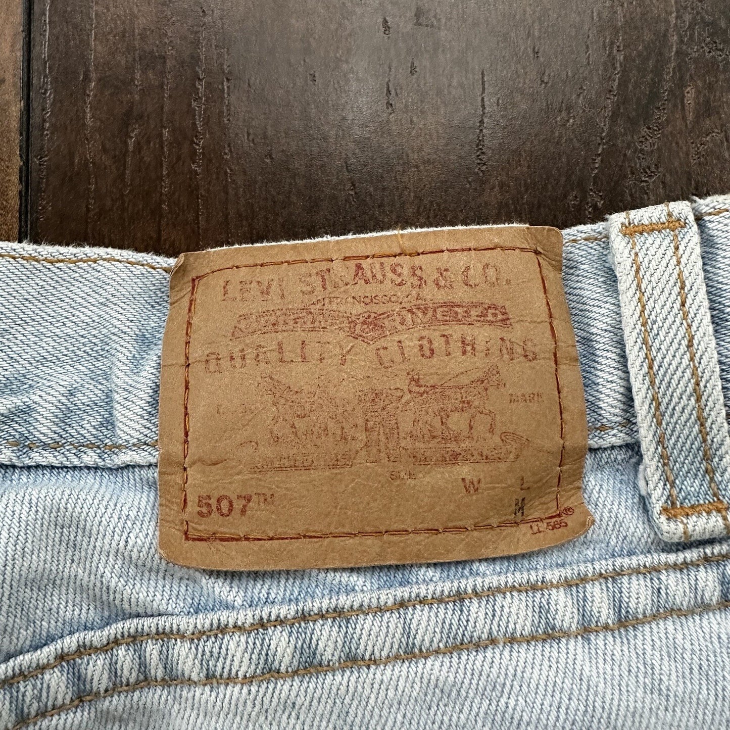 Vtg Levis 507 Superlow Slim Light Blue Jeans Womens Tag 5 X Capri 27x21 USA 90s