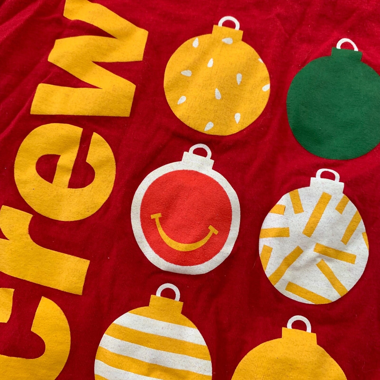 McDonalds Employee Y2K Vintage Style T Shirt Promo Food USA Christmas Holiday