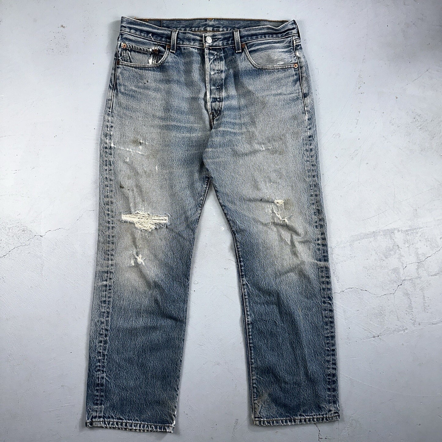 Levis 501 Vintage 90s Mexico Straight Leg Jeans 36x34 Y2K Light Wash Act 35x30