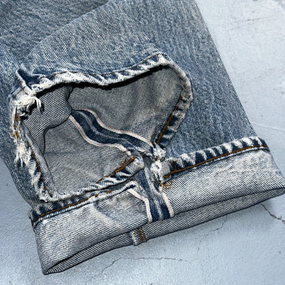 Levis 501 Vintage 80s Redline Selvedge USA XX Jeans Light Wash 27x34 Act 25x29