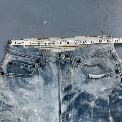 Levis 501 Vintage 80s USA XX Straight Leg Jeans 30x36 Bleach Light Wash Ac 26x31