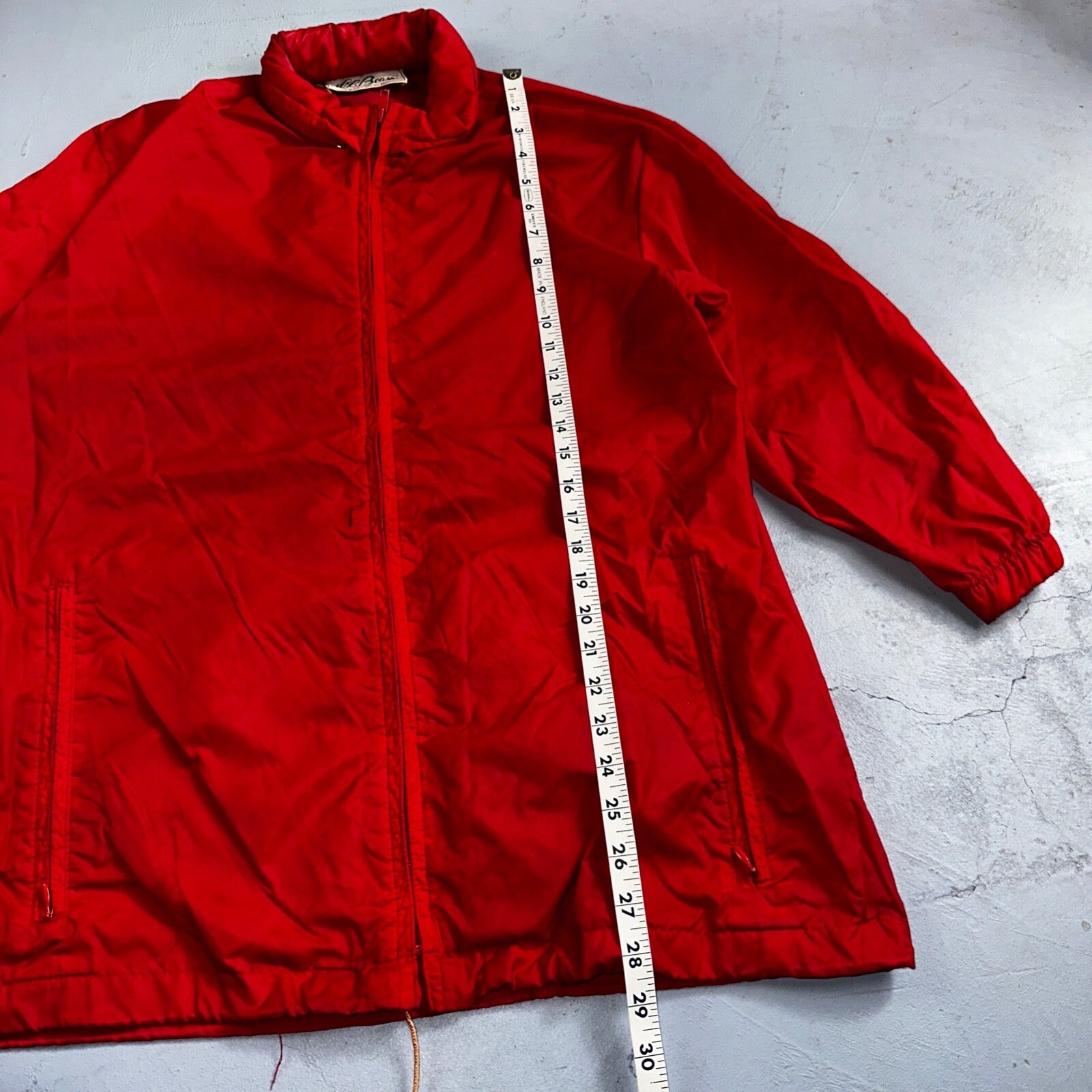 LL BEAN Coach Jacket Large Zip Front Nylon True VTG 1970s Windbreaker Thin