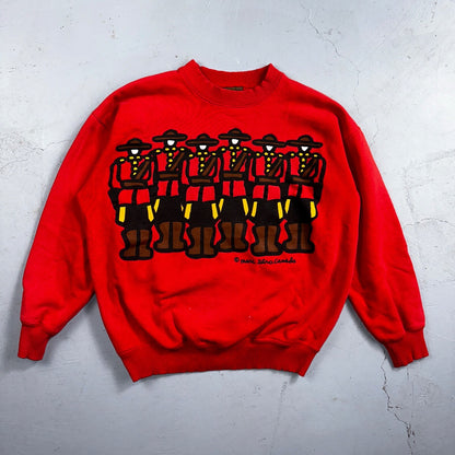 Vtg 90’s Marc Tetro Canada Mountie Police Crewneck Red Sweatshirt S-M