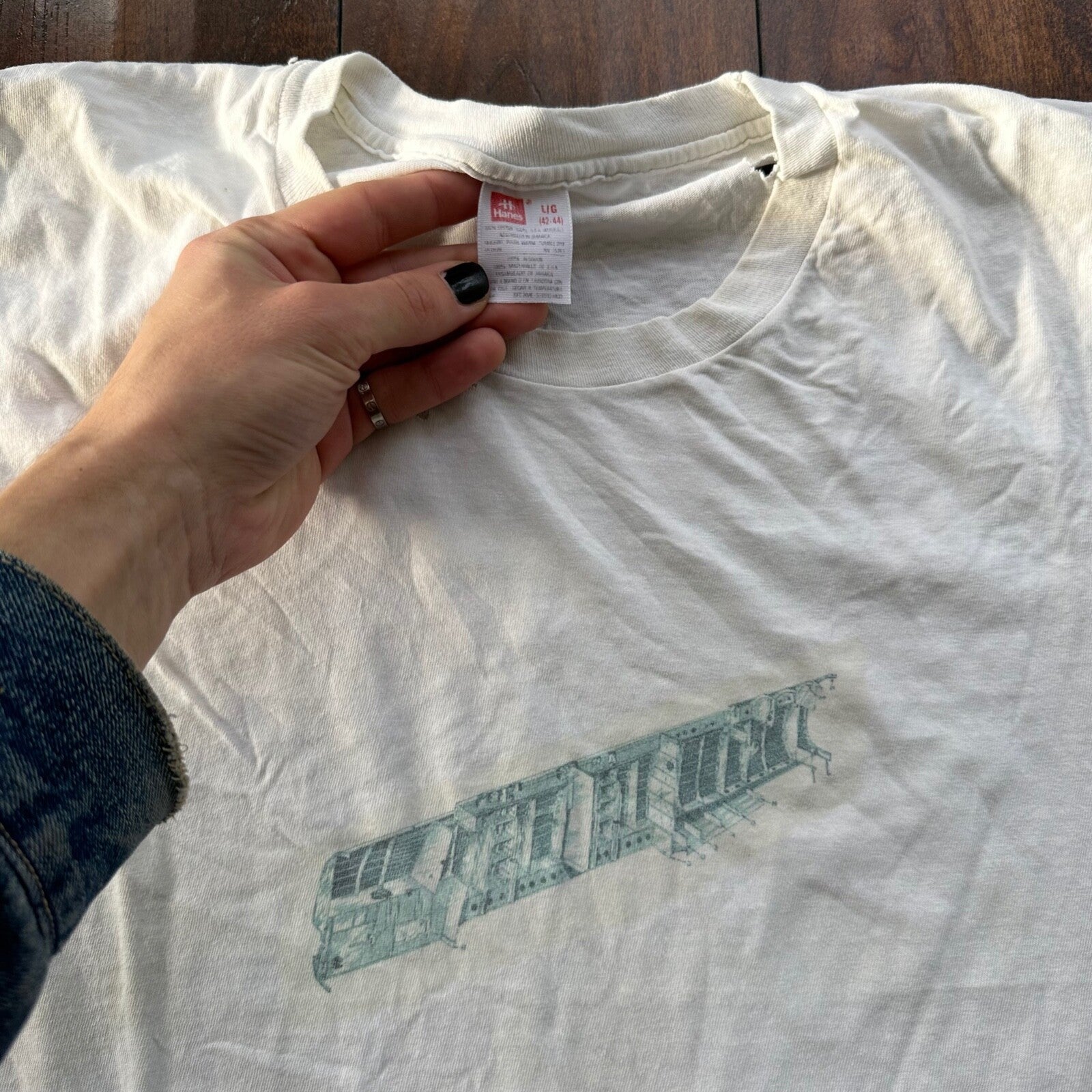 Crazy Print Thrashed Vintage T Shirt Rap Music Grunge Nirvana White 90s Skate