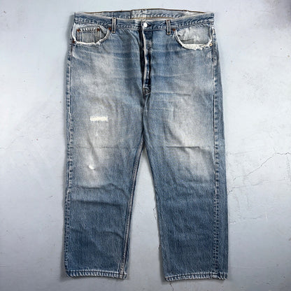 Levis 501 Vintage 90s USA XX Straight Leg Jeans Blue Light Wash 42x30 Act 41x26