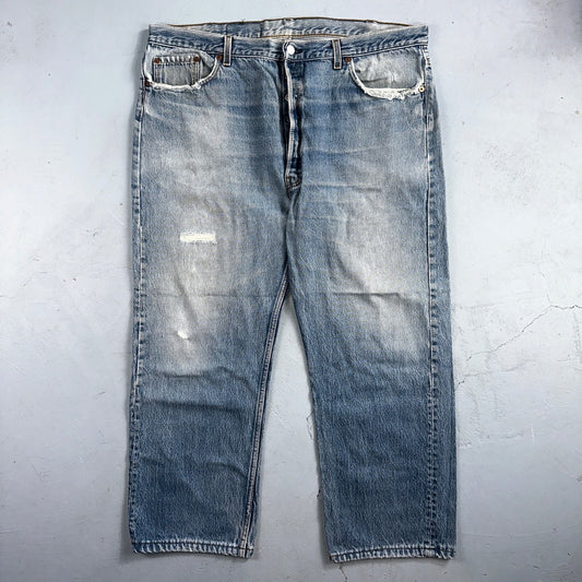 Levis 501 Vintage 90s USA XX Straight Leg Jeans Blue Light Wash 42x30 Act 41x26