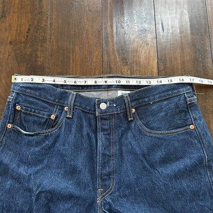 Vintage Y2K 90s Levis 501 XX Button Fly Dark Wash 35x34 Jeans Act 33x30