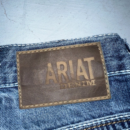Ariat Jeans Mens 30 X 34 Blue Denim Rebar M4 Relaxed Boot Cut Workwear Country