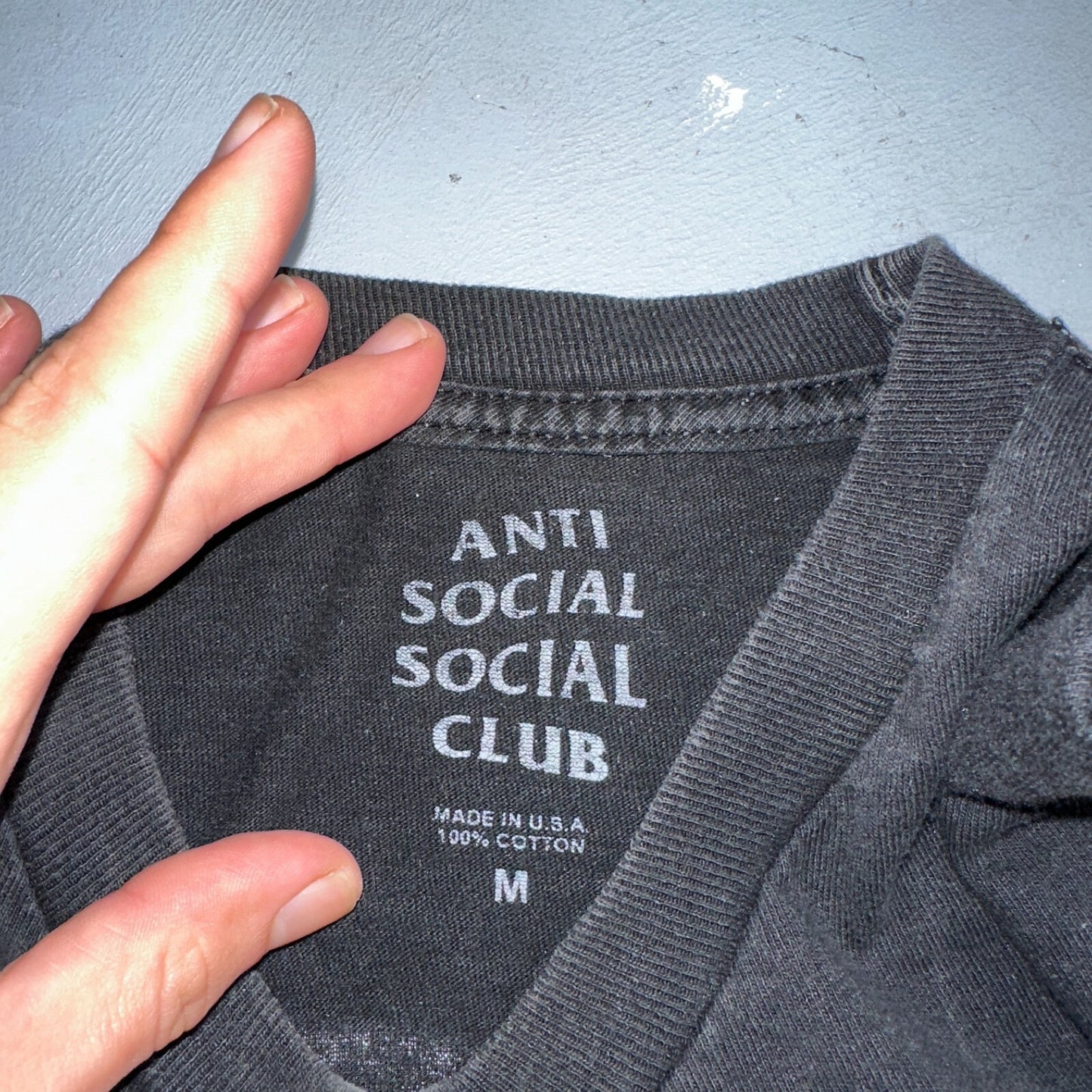 Anti Social Social Club Get Weird VTG T Shirt Y2K Long Sleeve Black Has Stains