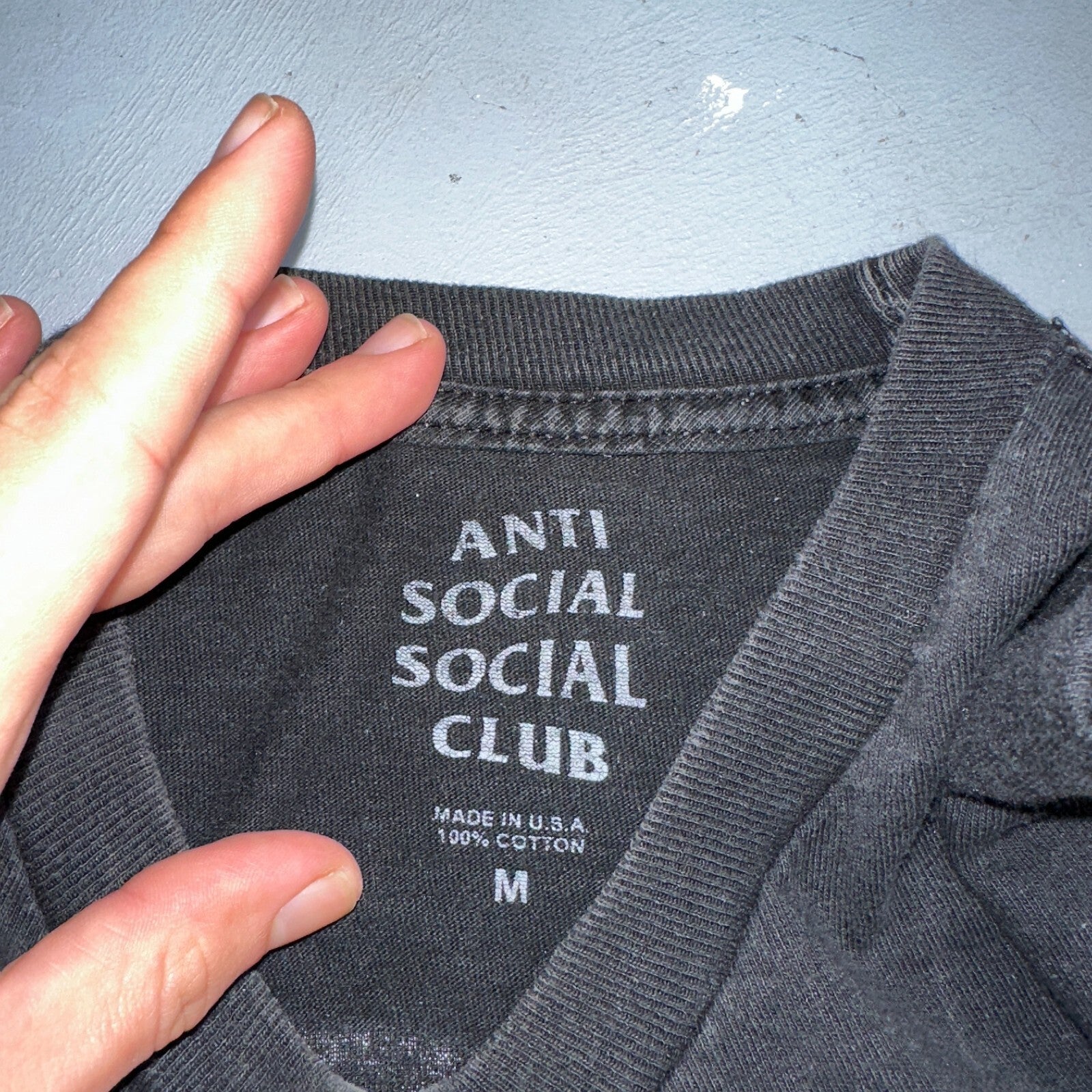 Anti Social Social Club Get Weird VTG T Shirt Y2K Long Sleeve Black Has Stains