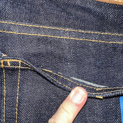 Brave Star Jeans Mens 30x30 Blue Selvedge Cone Denim Dark Wash Button Fly