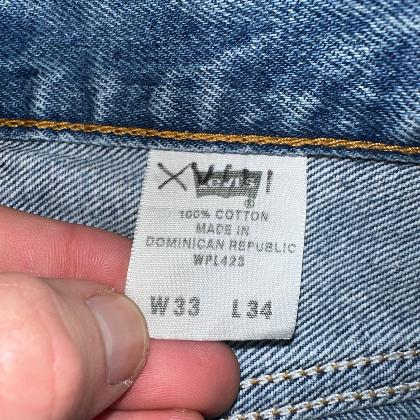 Levis 501 Vintage 90s XX Straight Leg Jeans Y2K Light Wash 33x34 Act 30x30