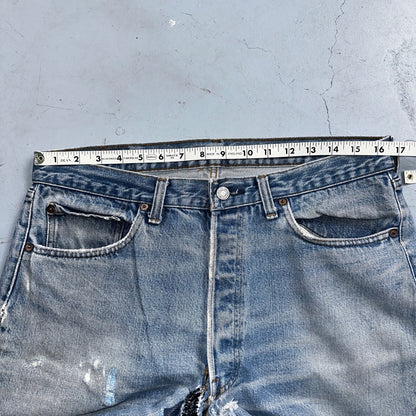 Levis 501 Vintage 80s Redline Selvedge USA XX Jeans Light Wash 36x36 Act 33x32