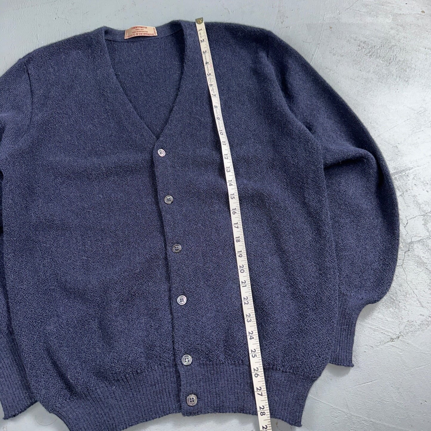 Lemmermayer Blue Sweater 100% Alpaca Cardigan Austria Maus & Hoffman Size 44 VTG