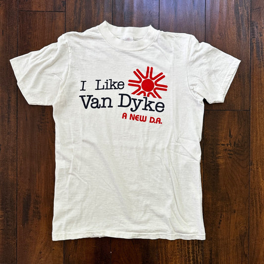 I Like Van Dyke VTG T Shirt Sun Funny Car Driving Girl Political 1970s 70s Cruz