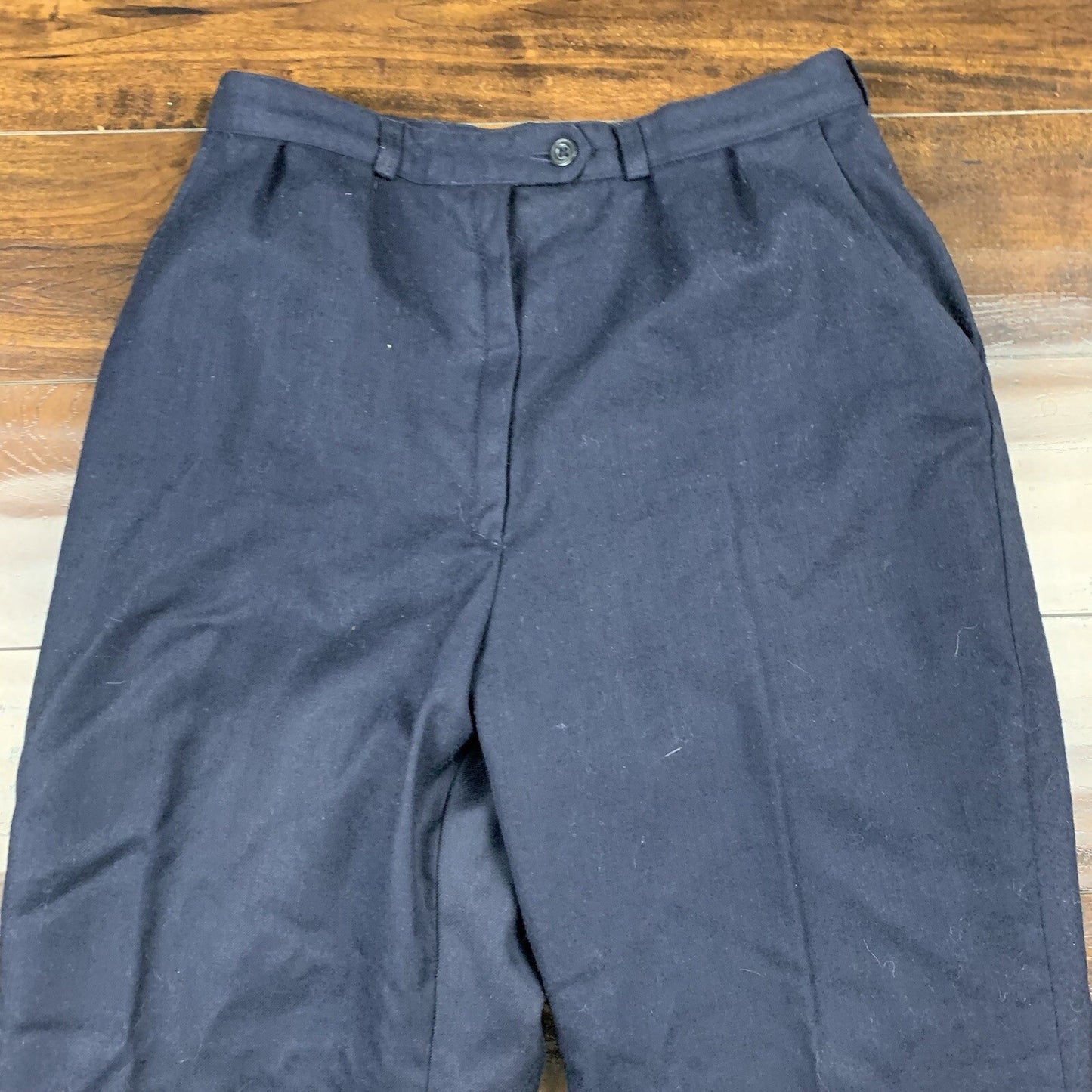 Giorgio Angelo Slacks Dress Pants Womens 12 Navy Blue Wool Vintage 70s Talon