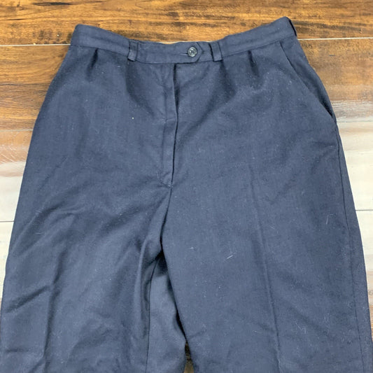 Giorgio Angelo Slacks Dress Pants Womens 12 Navy Blue Wool Vintage 70s Talon