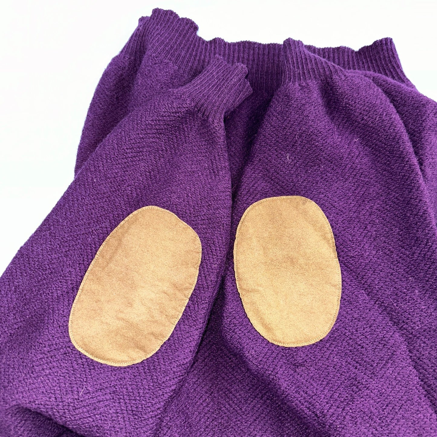 Pendleton 80s Vintage Henry Neck Sweater Elbow Patch Mens Size XL Wool Purple