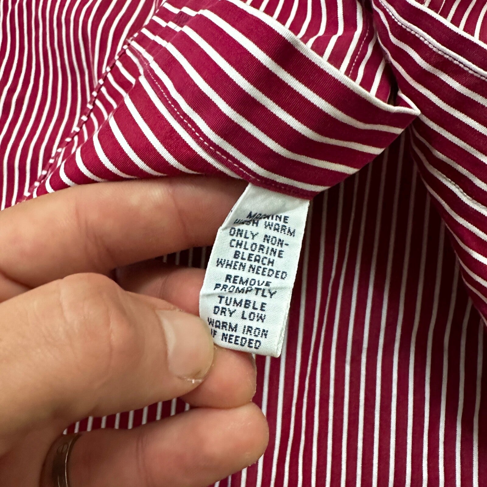 Polo Ralph Lauren Red Stripe Button Down Work Shirt Dress Vtg Up Y2K 90s Western