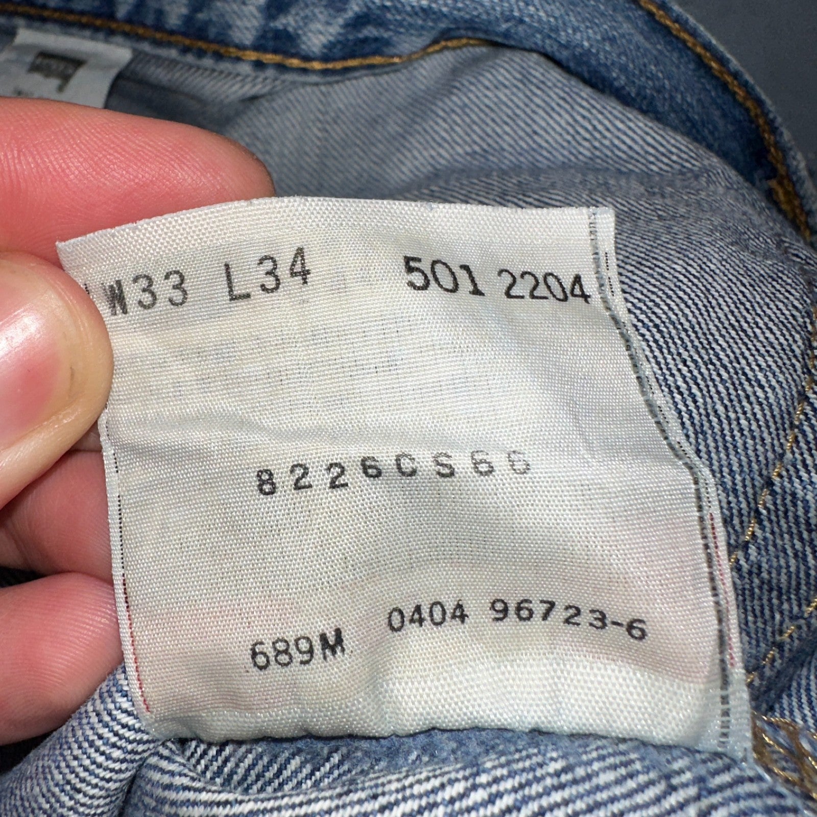 Levis 501 Vintage Y2K 90s XX Straight Leg Jeans Blue Light Wash 33x34 Act 33x30