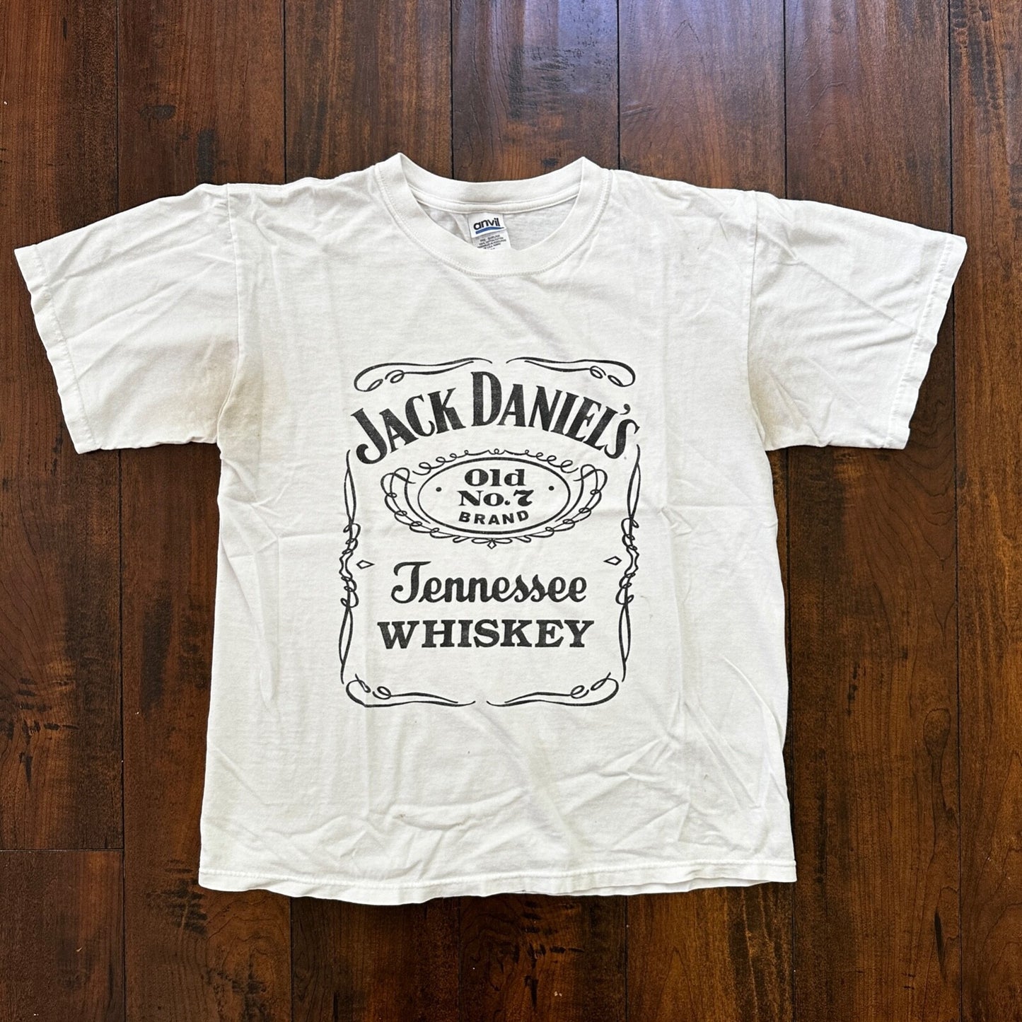 Jack Daniels Tennessee Whiskey Y2K VTG T Shirt Heavily Used Medium Alcohol Drink