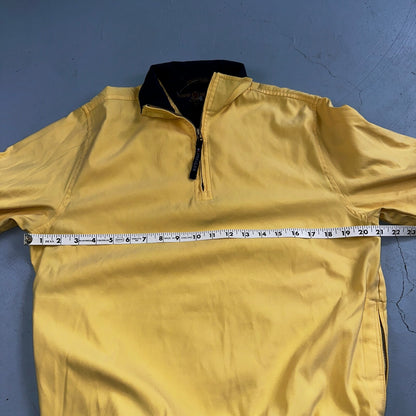 Tommy Hilfiger Golf Yellow Windbreaker Polyester Quarter Zip Pullover Small