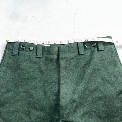 1960s Vintage Green Heavy Wool Hunting Pants 34x28 USA Dry Clean Rockabilly 60s